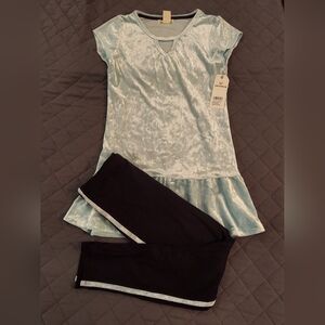 One Step Ahead Light Blue and Black Kids Matching Set